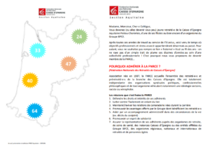 POURQUOI ADHÉRER À LA FNRCE ?(Fédération Nationale des Retraités de Caisses d’Épargne)
